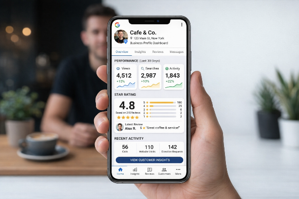 Google Profile Setup Mockup